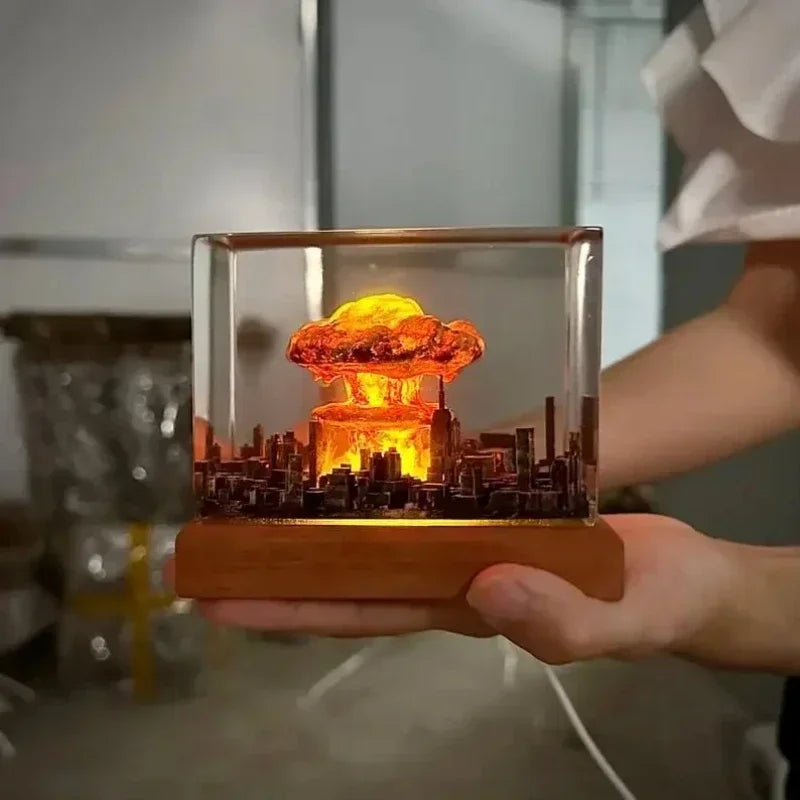 Luminária 3D Explosāo Nuclear - Luz de Leitura